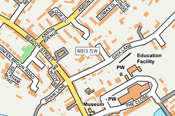 WS13 7LW map - OS OpenMap – Local (Ordnance Survey)