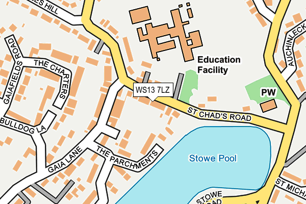 WS13 7LZ map - OS OpenMap – Local (Ordnance Survey)