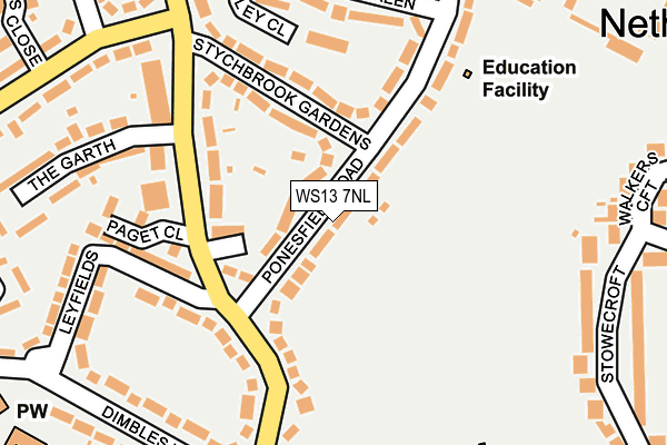 WS13 7NL map - OS OpenMap – Local (Ordnance Survey)