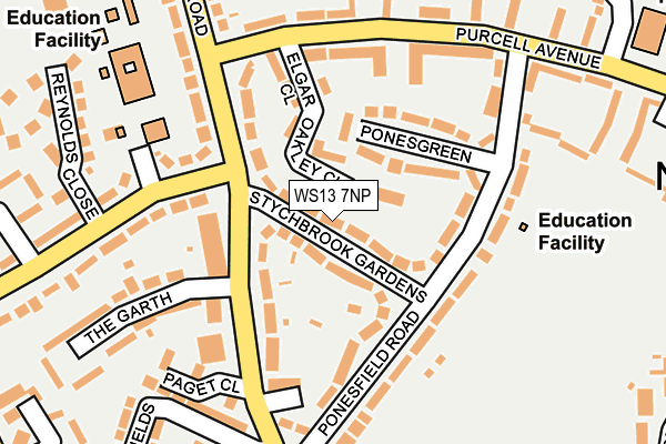 WS13 7NP map - OS OpenMap – Local (Ordnance Survey)