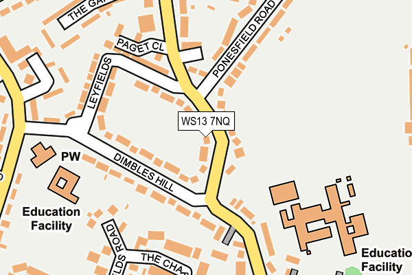 WS13 7NQ map - OS OpenMap – Local (Ordnance Survey)