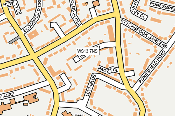 WS13 7NS map - OS OpenMap – Local (Ordnance Survey)