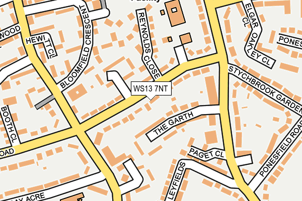 WS13 7NT map - OS OpenMap – Local (Ordnance Survey)