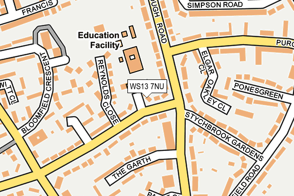 WS13 7NU map - OS OpenMap – Local (Ordnance Survey)