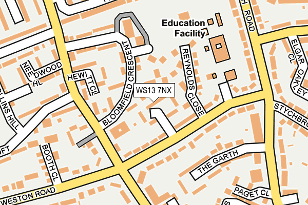 WS13 7NX map - OS OpenMap – Local (Ordnance Survey)