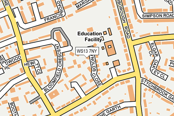 WS13 7NY map - OS OpenMap – Local (Ordnance Survey)