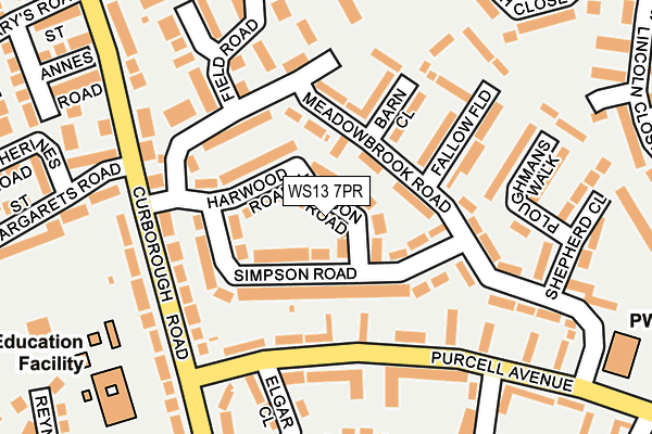 WS13 7PR map - OS OpenMap – Local (Ordnance Survey)