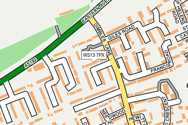 WS13 7PX map - OS OpenMap – Local (Ordnance Survey)