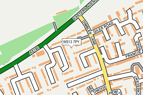 WS13 7PY map - OS OpenMap – Local (Ordnance Survey)