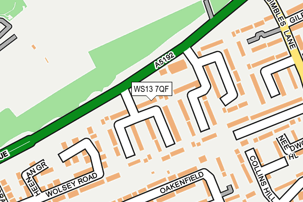 WS13 7QF map - OS OpenMap – Local (Ordnance Survey)