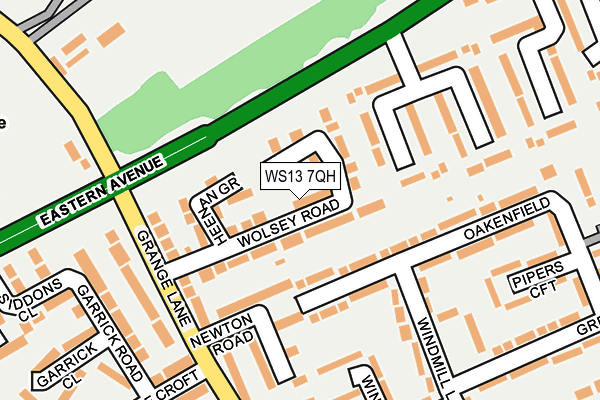WS13 7QH map - OS OpenMap – Local (Ordnance Survey)