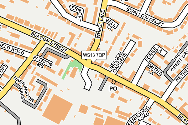 WS13 7QP map - OS OpenMap – Local (Ordnance Survey)
