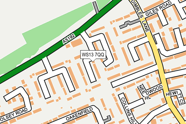 WS13 7QQ map - OS OpenMap – Local (Ordnance Survey)