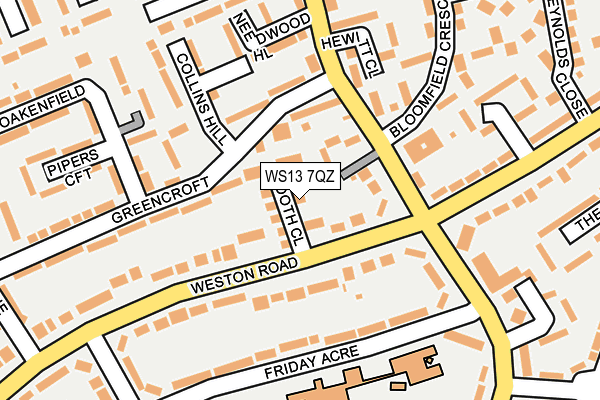 WS13 7QZ map - OS OpenMap – Local (Ordnance Survey)