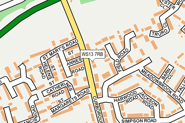 WS13 7RB map - OS OpenMap – Local (Ordnance Survey)