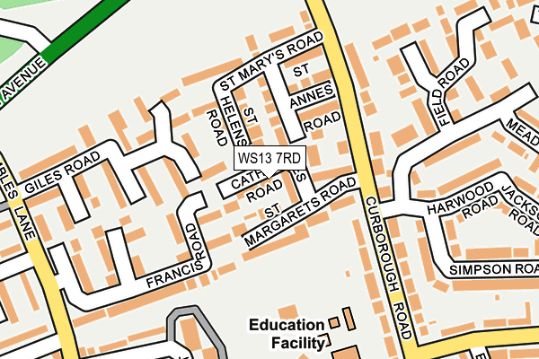 WS13 7RD map - OS OpenMap – Local (Ordnance Survey)