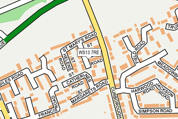 WS13 7RE map - OS OpenMap – Local (Ordnance Survey)