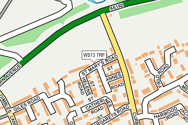 WS13 7RF map - OS OpenMap – Local (Ordnance Survey)