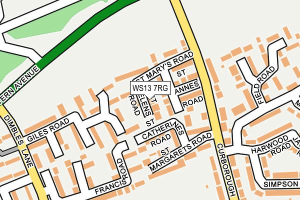 WS13 7RG map - OS OpenMap – Local (Ordnance Survey)
