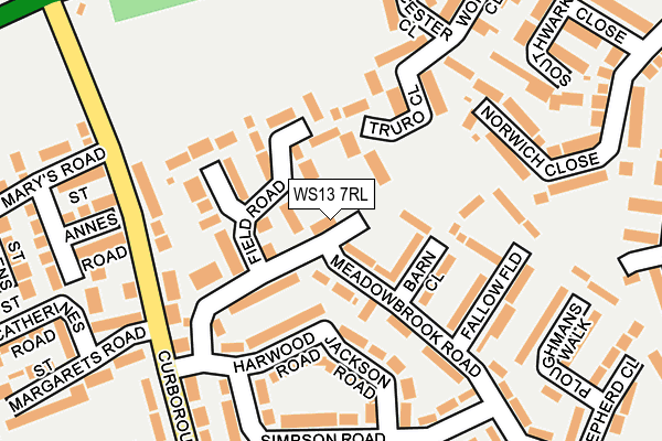 WS13 7RL map - OS OpenMap – Local (Ordnance Survey)