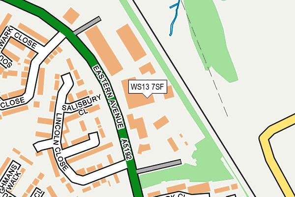 WS13 7SF map - OS OpenMap – Local (Ordnance Survey)