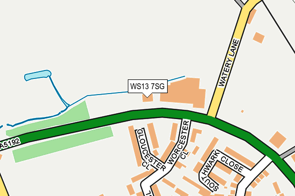 WS13 7SG map - OS OpenMap – Local (Ordnance Survey)