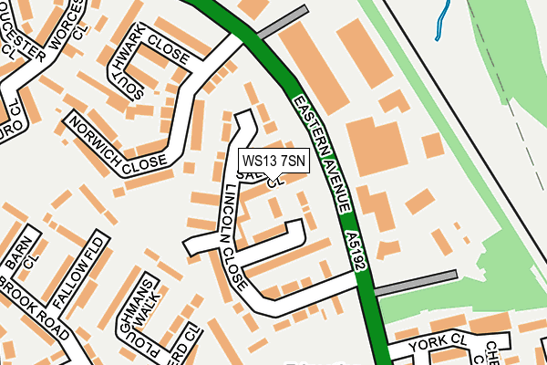 WS13 7SN map - OS OpenMap – Local (Ordnance Survey)