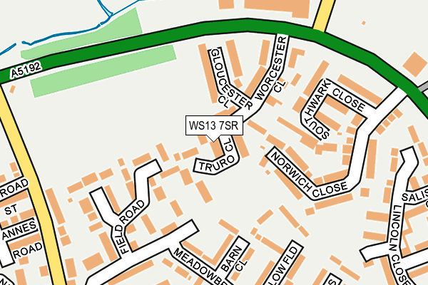 WS13 7SR map - OS OpenMap – Local (Ordnance Survey)