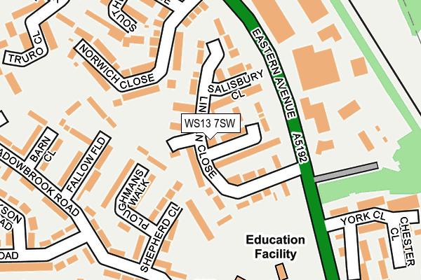 WS13 7SW map - OS OpenMap – Local (Ordnance Survey)