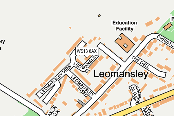 WS13 8AX map - OS OpenMap – Local (Ordnance Survey)