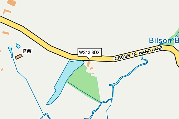 WS13 8DX map - OS OpenMap – Local (Ordnance Survey)