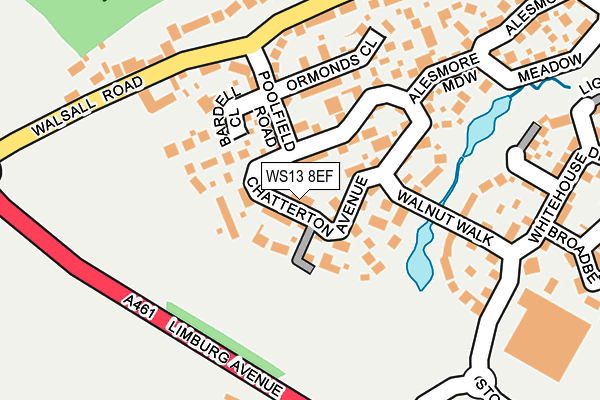 WS13 8EF map - OS OpenMap – Local (Ordnance Survey)