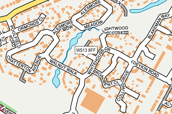 WS13 8FF map - OS OpenMap – Local (Ordnance Survey)