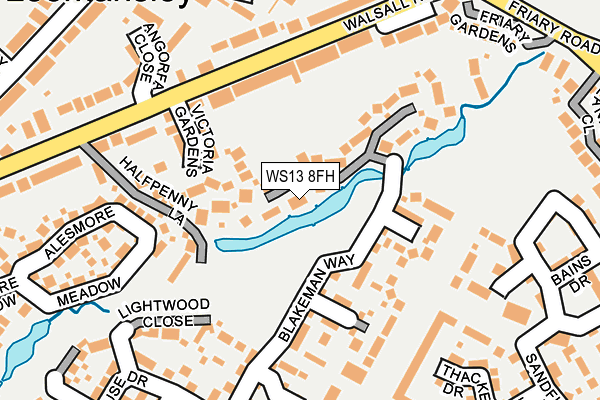 WS13 8FH map - OS OpenMap – Local (Ordnance Survey)