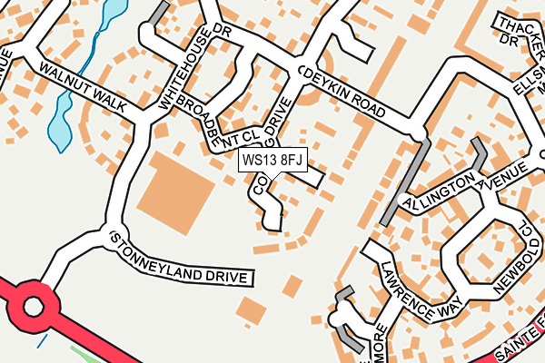 WS13 8FJ map - OS OpenMap – Local (Ordnance Survey)