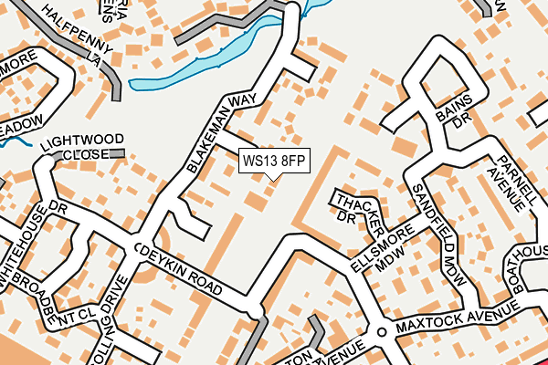 WS13 8FP map - OS OpenMap – Local (Ordnance Survey)