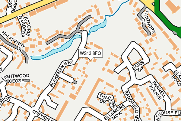 WS13 8FQ map - OS OpenMap – Local (Ordnance Survey)