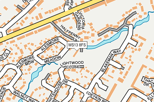 WS13 8FS map - OS OpenMap – Local (Ordnance Survey)