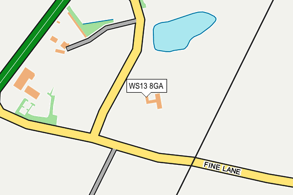 WS13 8GA map - OS OpenMap – Local (Ordnance Survey)