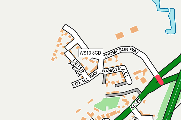 WS13 8GD map - OS OpenMap – Local (Ordnance Survey)