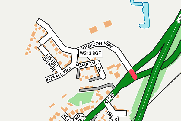 WS13 8GF map - OS OpenMap – Local (Ordnance Survey)