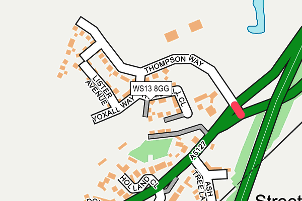 WS13 8GG map - OS OpenMap – Local (Ordnance Survey)