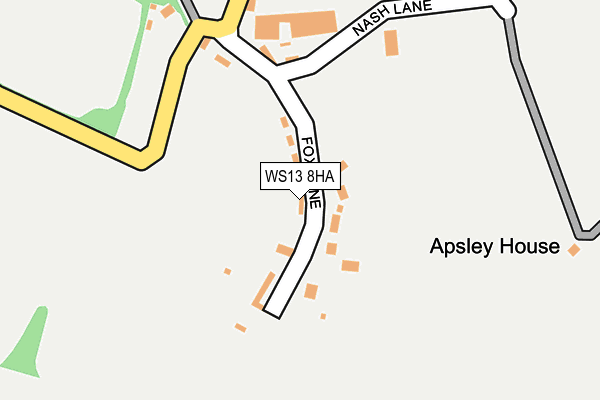 WS13 8HA map - OS OpenMap – Local (Ordnance Survey)