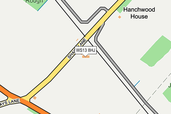 WS13 8HJ map - OS OpenMap – Local (Ordnance Survey)