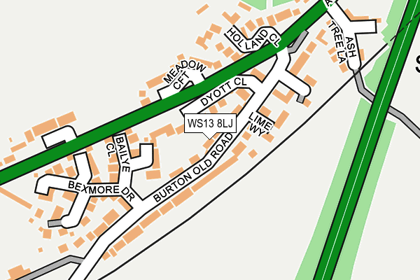 WS13 8LJ map - OS OpenMap – Local (Ordnance Survey)