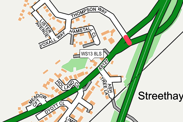 WS13 8LS map - OS OpenMap – Local (Ordnance Survey)