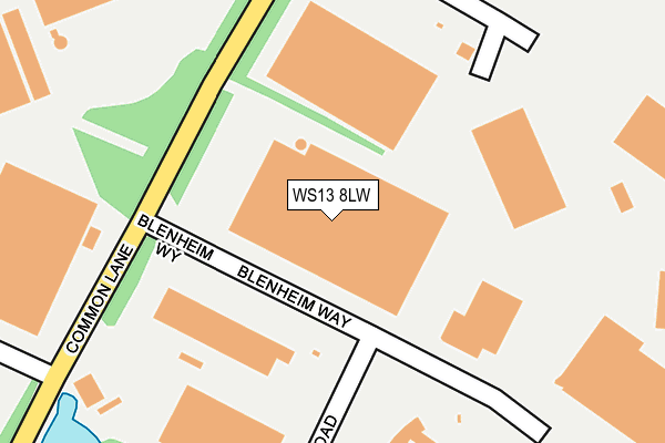WS13 8LW map - OS OpenMap – Local (Ordnance Survey)