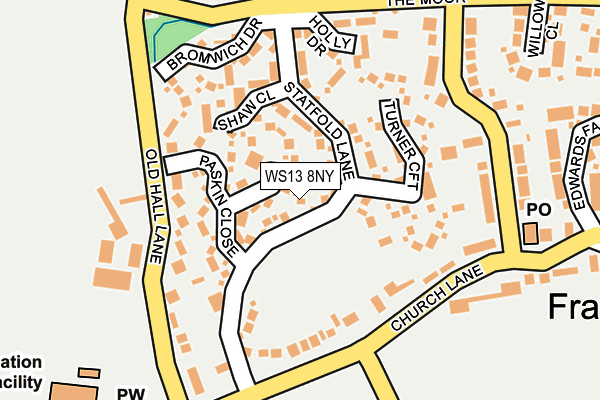 WS13 8NY map - OS OpenMap – Local (Ordnance Survey)