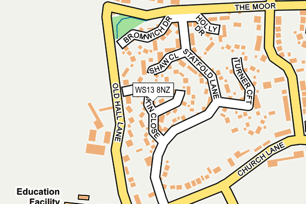 WS13 8NZ map - OS OpenMap – Local (Ordnance Survey)