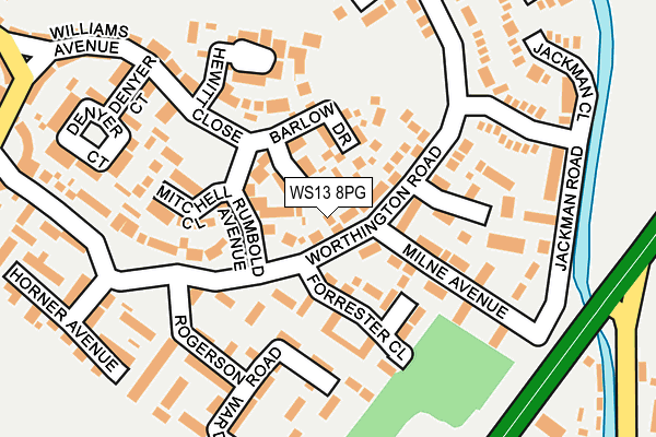 WS13 8PG map - OS OpenMap – Local (Ordnance Survey)